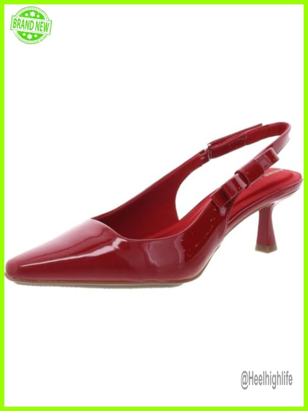 Anne Klein Carmel Slingback Stiletto Heel Pump Faux Leather Pointed Toe